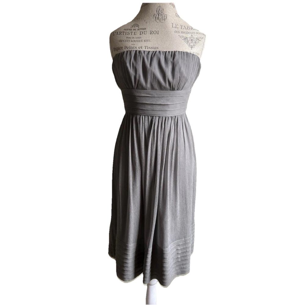 J.Crew Juliet Silk Strapless Dress Women 4 Gray Cocktail Formal Wedding